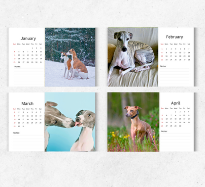 Whippet Desk Calendar 2026-2027