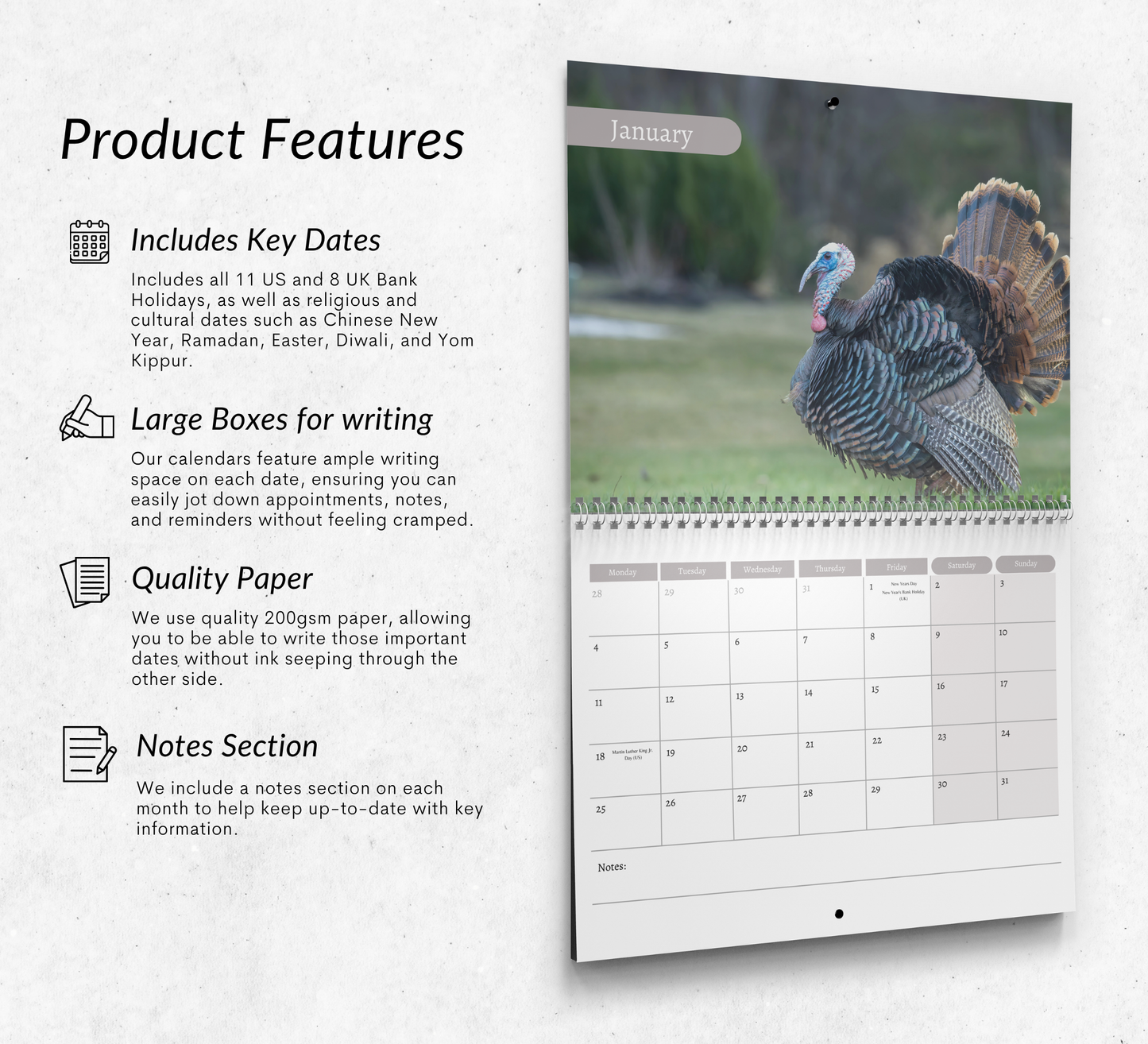 Wild Turkey Calendar 2027