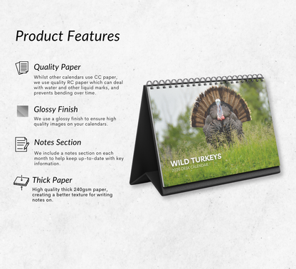 Wild Turkey Desk Calendar 2026-2027