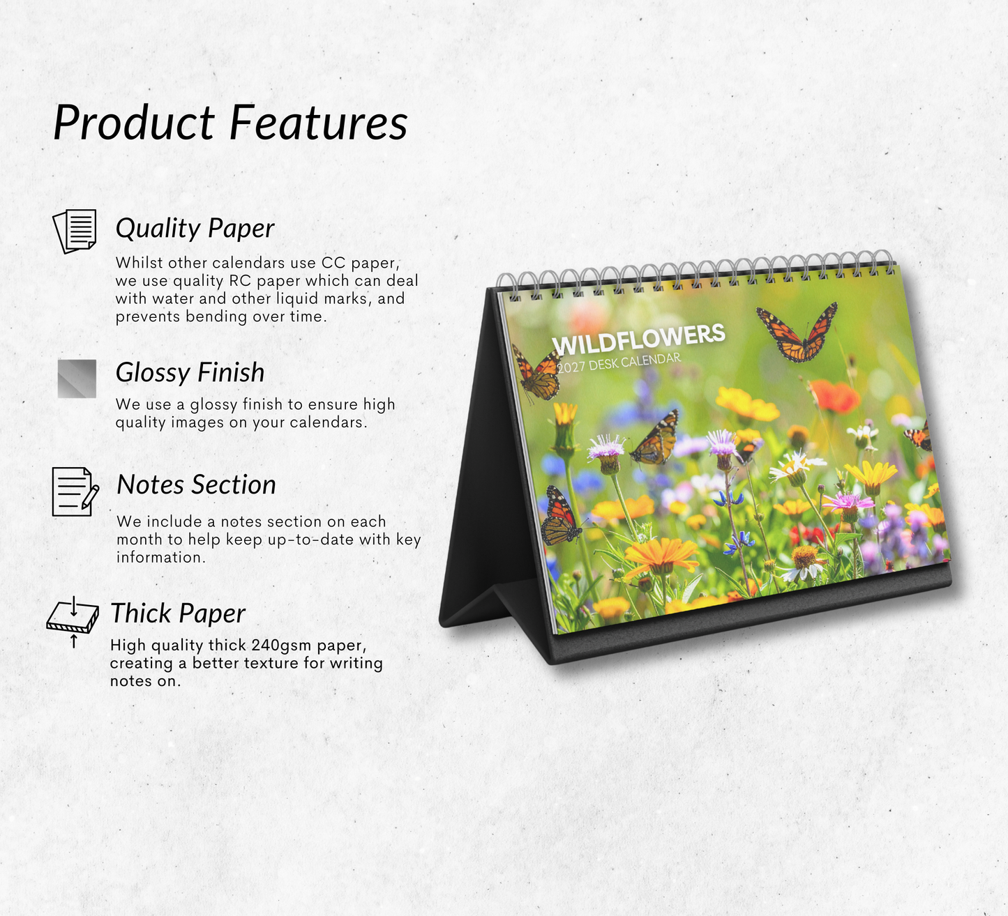 Wildflowers Desk Calendar 2027-2028