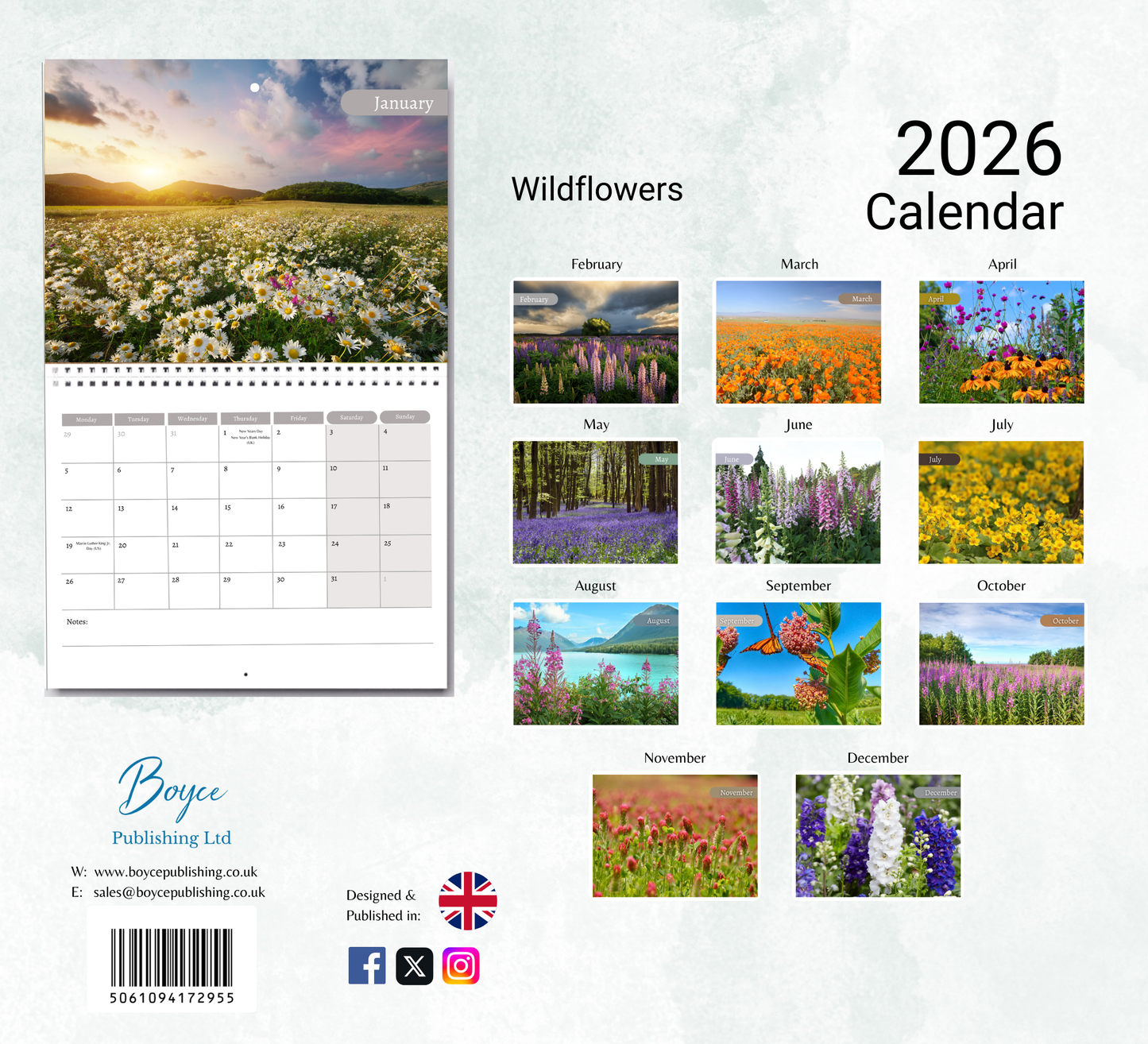 Wildflowers Calendar 2026