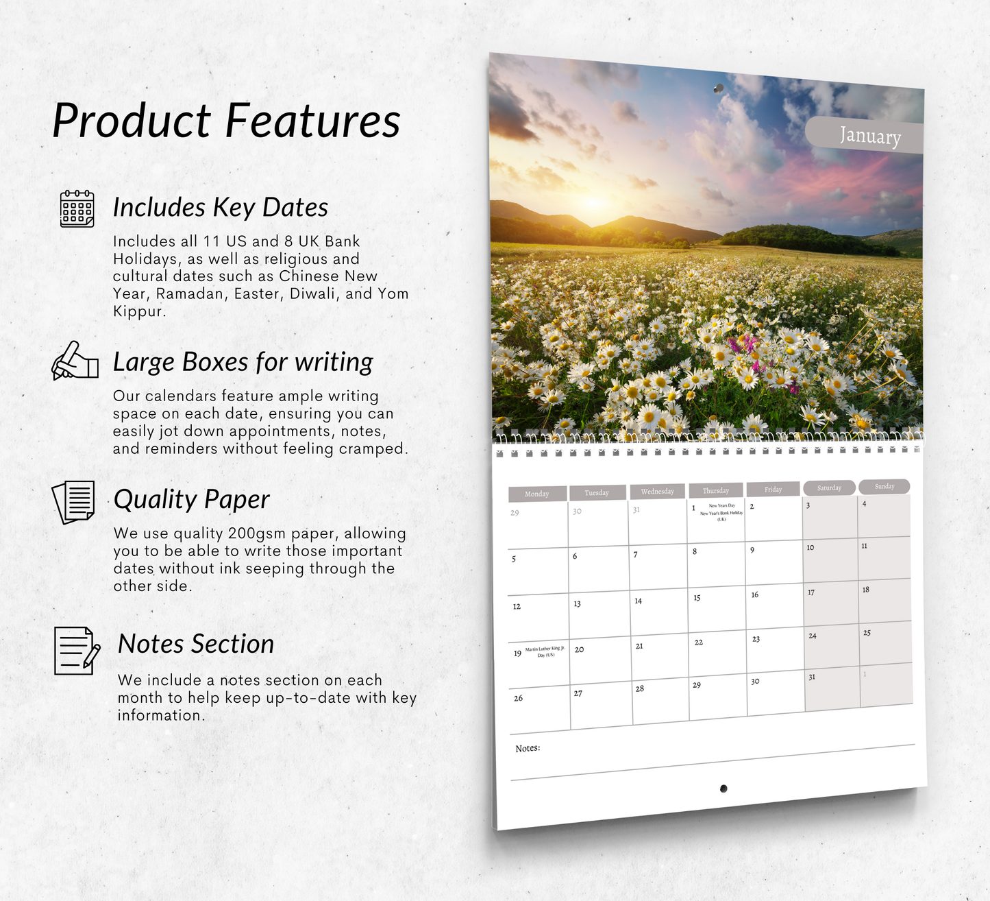 Wildflowers Calendar 2026