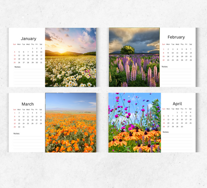 Wildflowers Desk Calendar 2026-2027