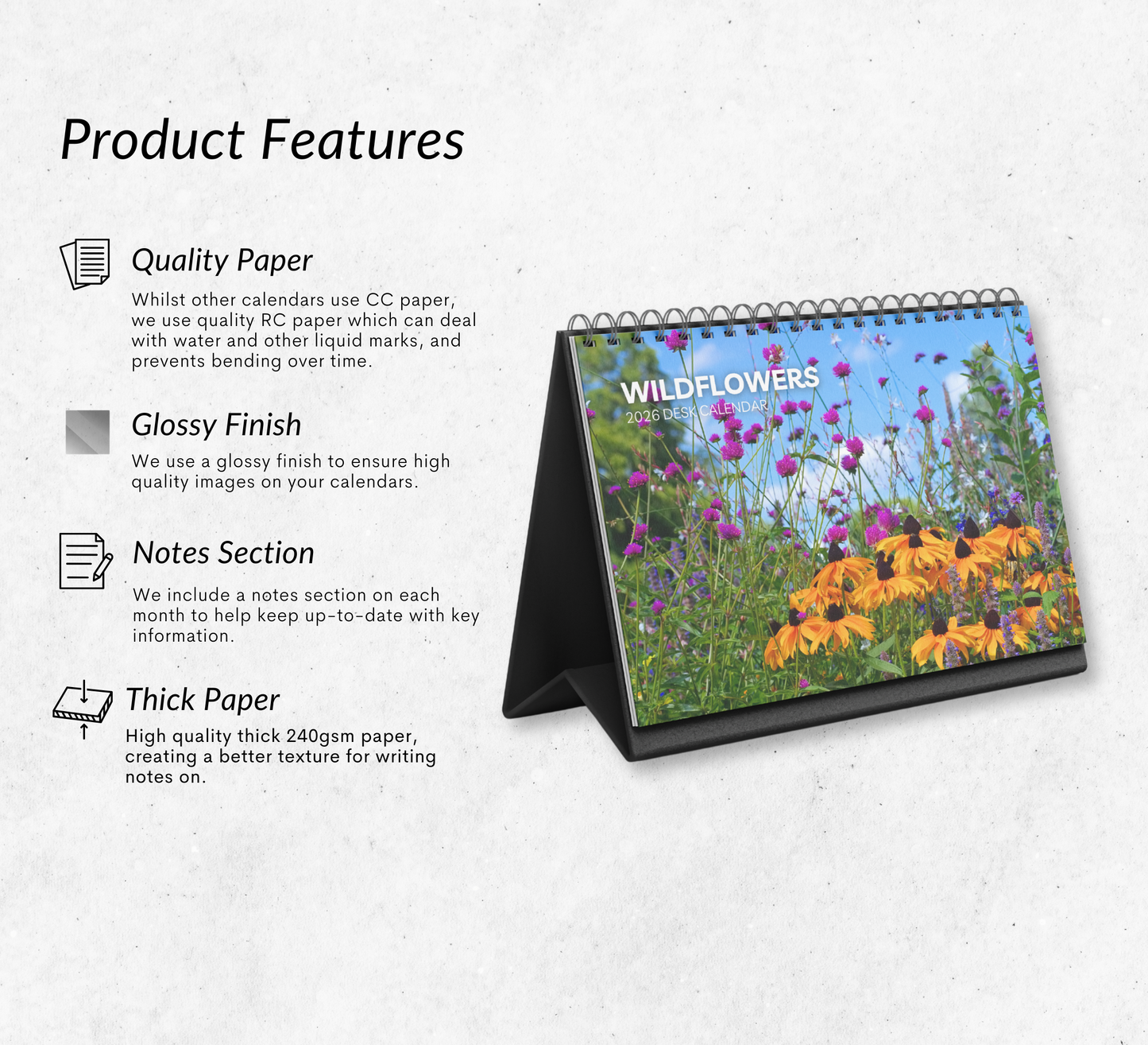 Wildflowers Desk Calendar 2026-2027