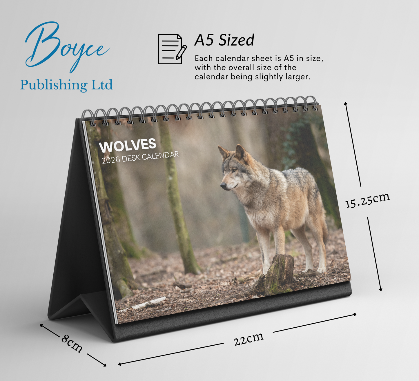 Wolf Desk Calendar 2026-2027
