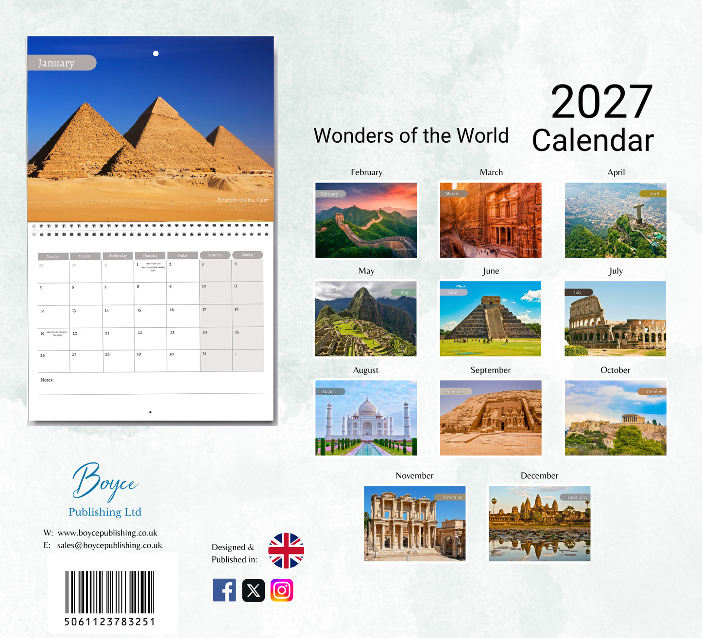 Wonders of the World Calendar 2027