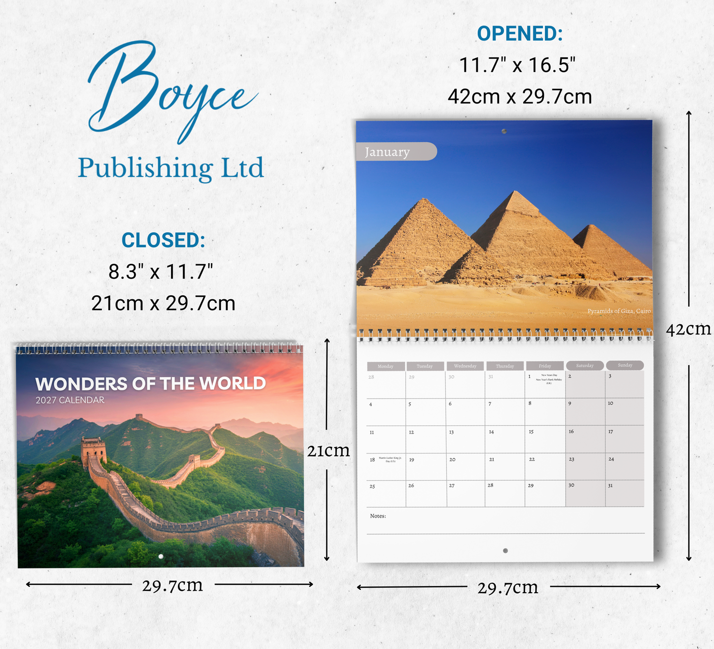 Wonders of the World Calendar 2027