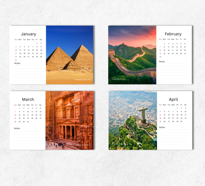 Wonders of the World Desk Calendar 2027-2028