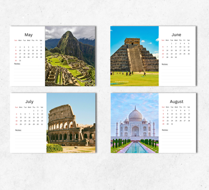 Wonders of the World Desk Calendar 2027-2028