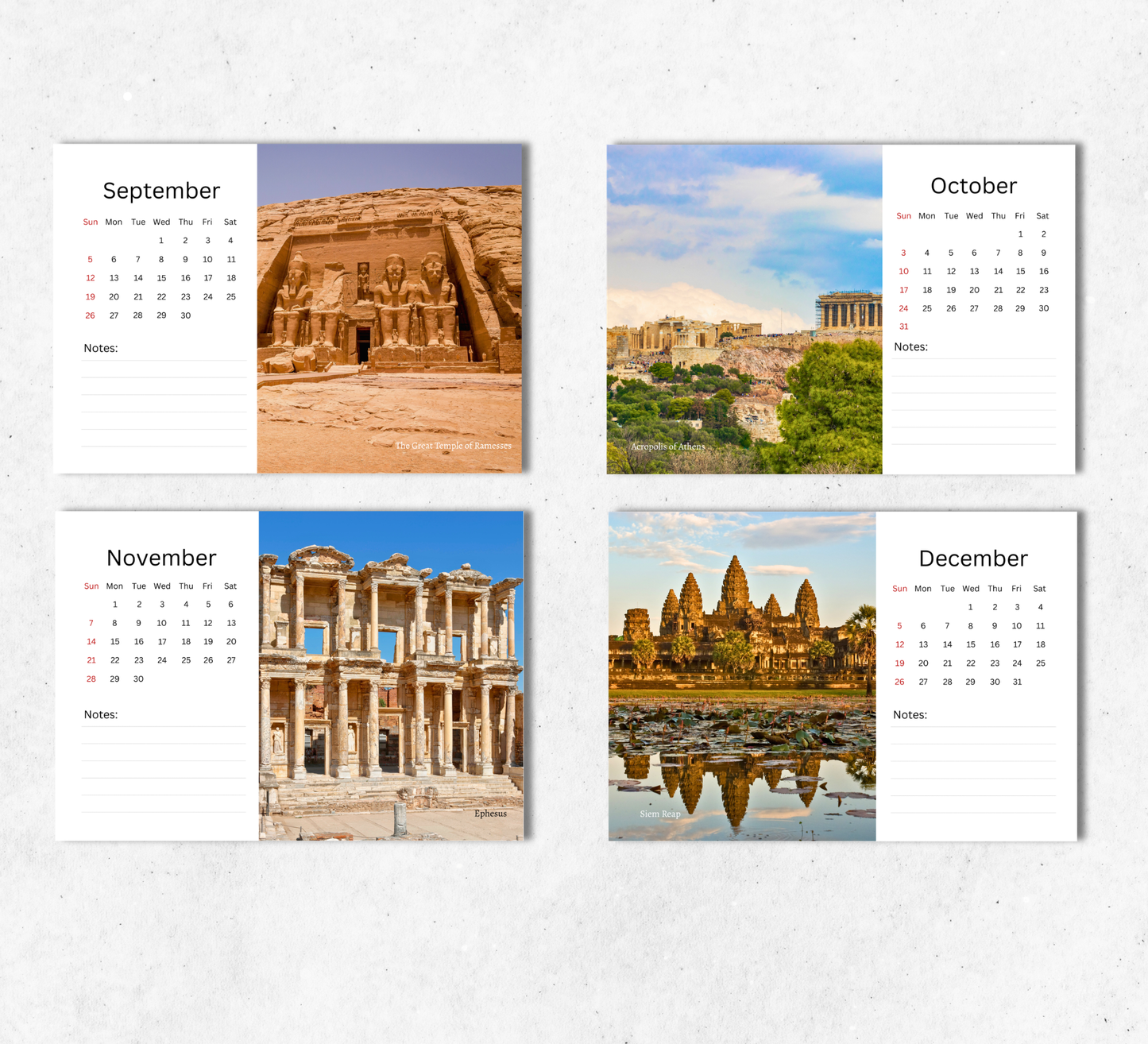 Wonders of the World Desk Calendar 2027-2028