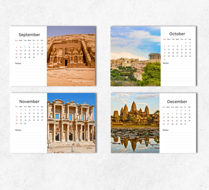 Wonders of the World Desk Calendar 2027-2028