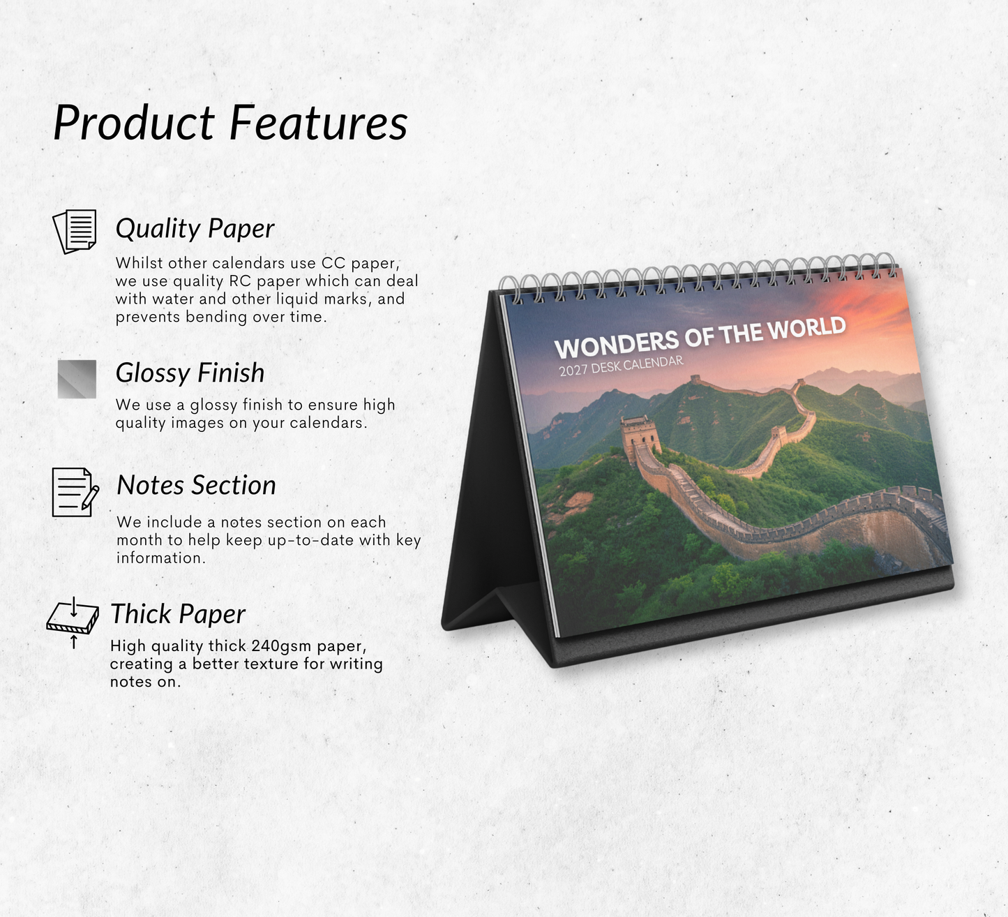 Wonders of the World Desk Calendar 2027-2028