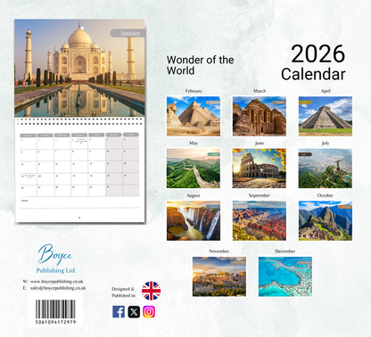 Wonders of the World Calendar 2026