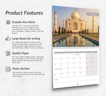 Wonders of the World Calendar 2026