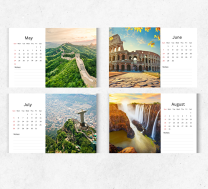Wonders of the World Desk Calendar 2026-2027