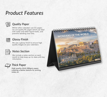 Wonders of the World Desk Calendar 2026-2027