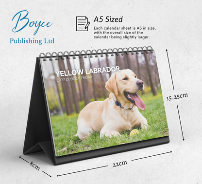 Yellow Labrador Desk Calendar 2027-2028