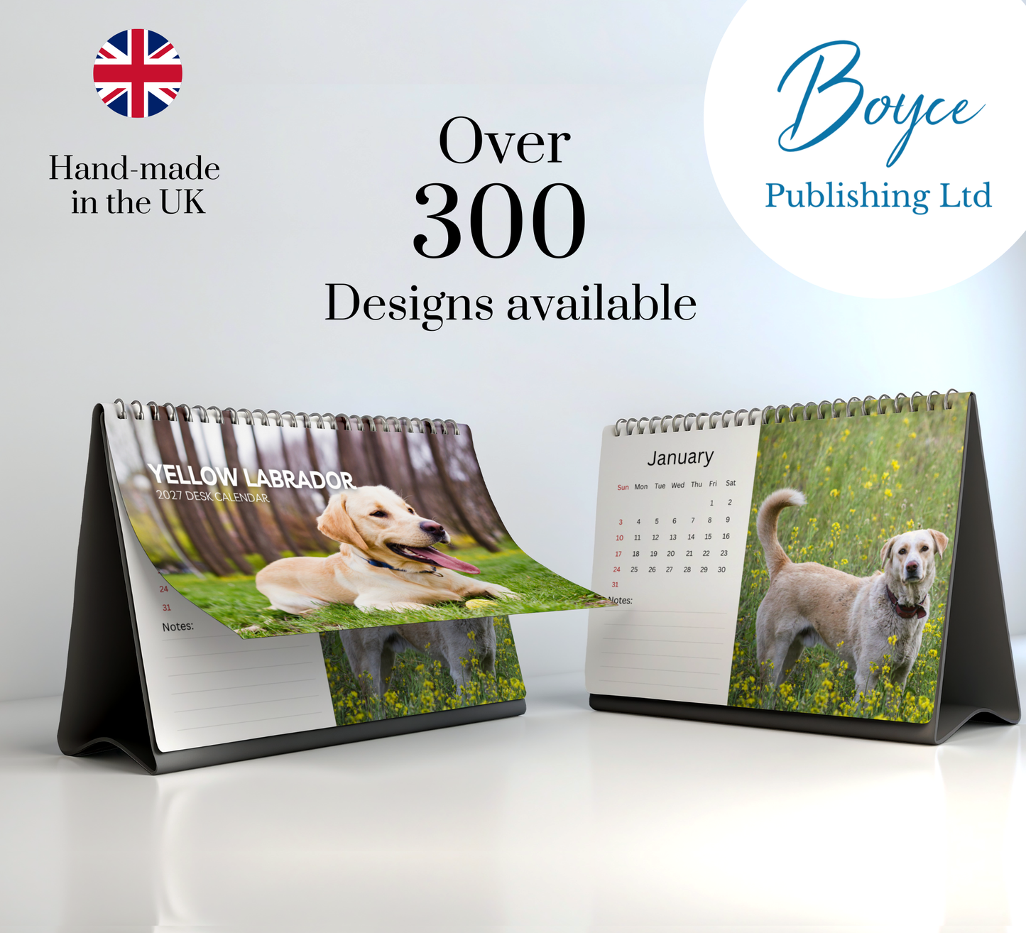 Yellow Labrador Desk Calendar 2027-2028