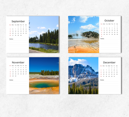 Yellowstone Desk Calendar 2027-2028