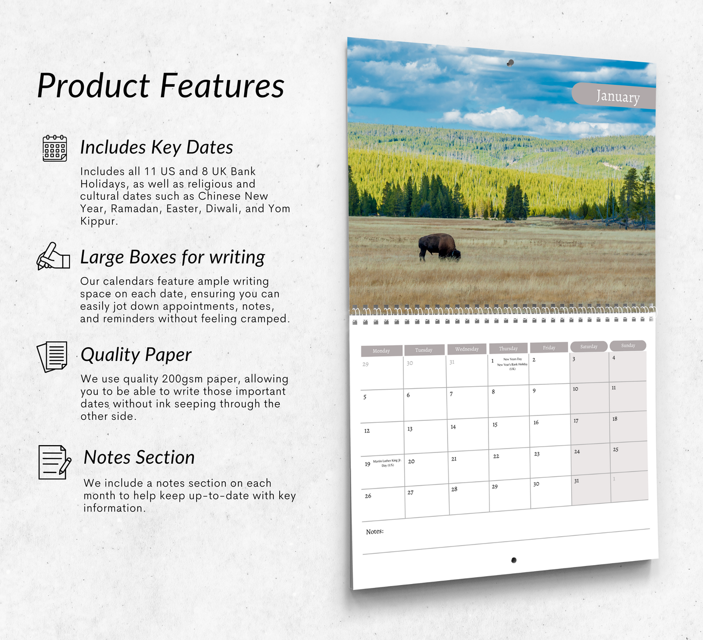 Yellowstone Calendar 2026