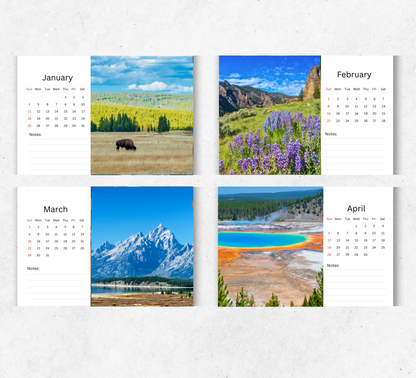 Yellowstone Desk Calendar 2026-2027