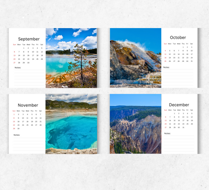 Yellowstone Desk Calendar 2026-2027