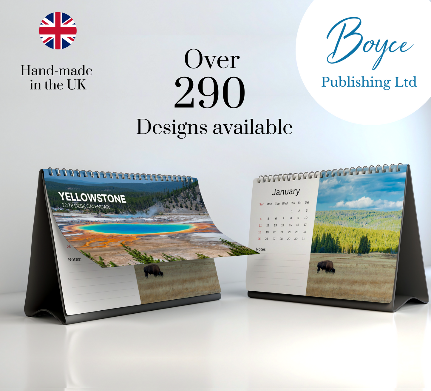 Yellowstone Desk Calendar 2026-2027
