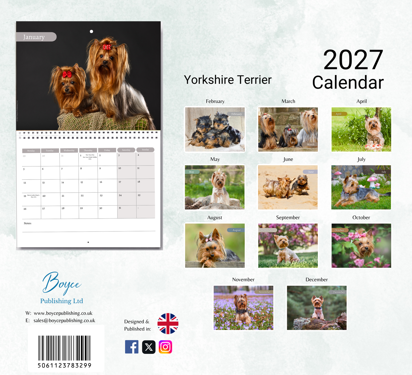 Yorkshire Terrier Calendar 2027