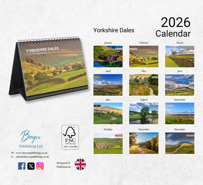 Yorkshire Dales Desk Calendar 2026-2027