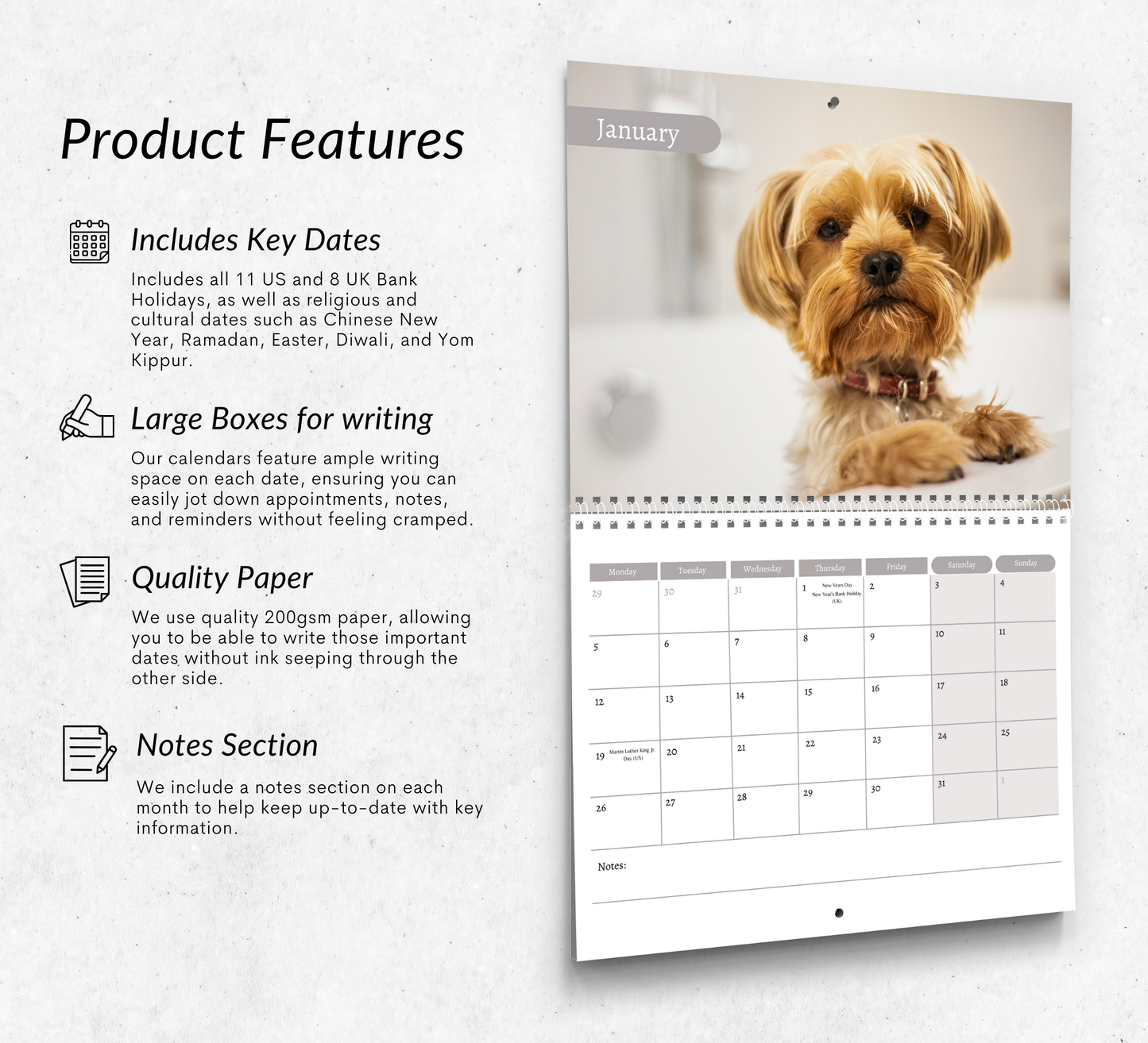 Yorkshire Terrier Calendar 2026
