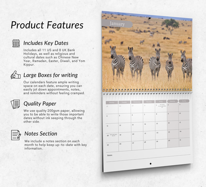 Zebra Calendar 2027