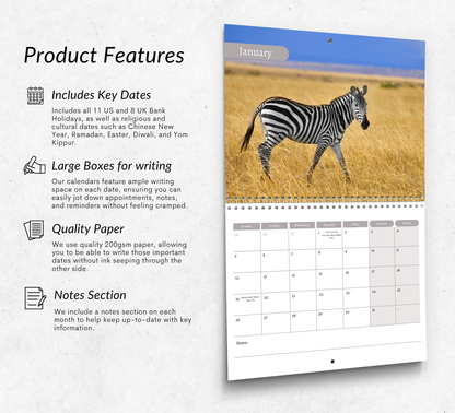 Zebra Calendar 2026