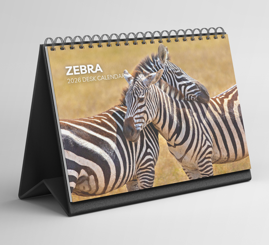 Zebra Desk Calendar 2026-2027