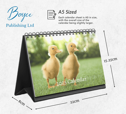 Baby Animals Desk Calendar 2025