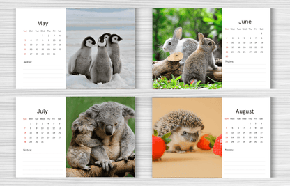 Baby Animals Desk Calendar 2025