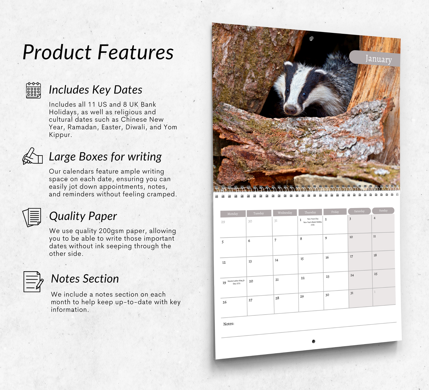 Badger Calendar 2026