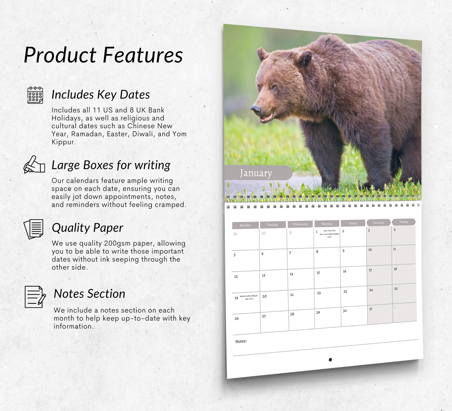 Bear Calendar 2026