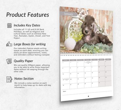 Bedlington Terrier Calendar 2026