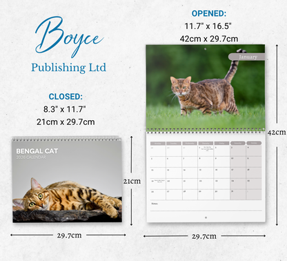 Bengal Cat Calendar 2026