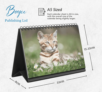 Bengal Cat Desk Calendar 2025