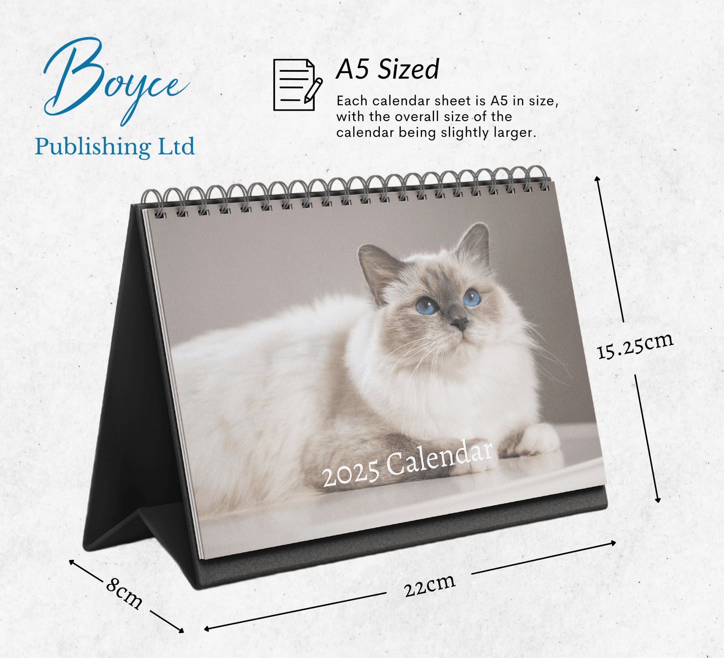 Birman Cat Desk Calendar 2025