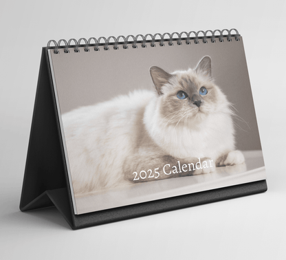 Birman Cat Desk Calendar 2025