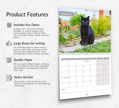 Black Cat Calendar 2026