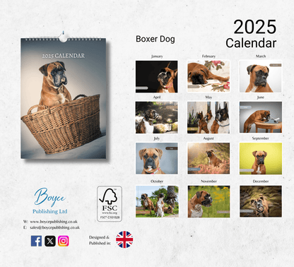 Boxer Dog Calendar 2025