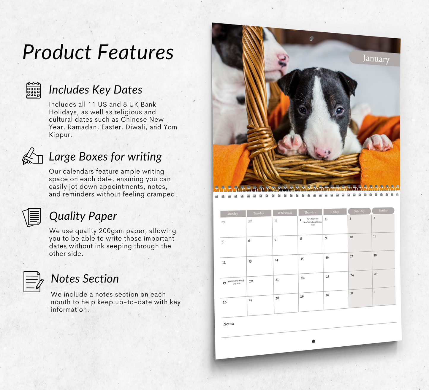 Bull Terrier Calendar 2026