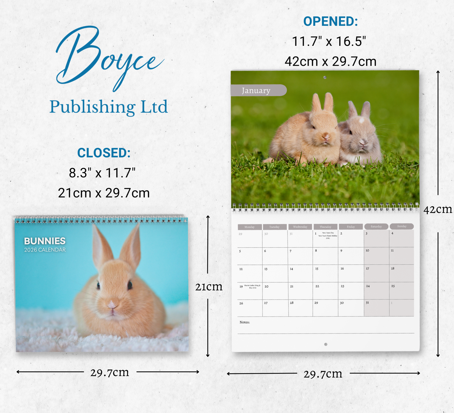 Bunnies Calendar 2026