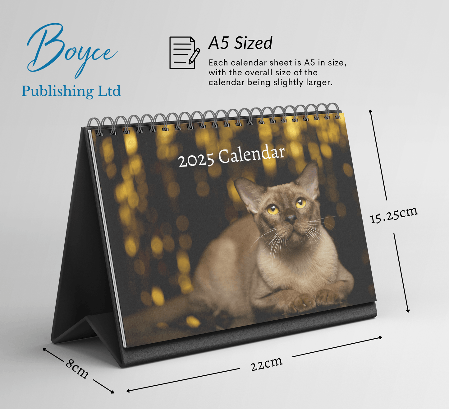 Burmese Cat Desk Calendar 2025