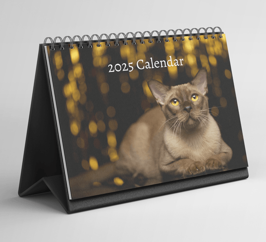 Burmese Cat Desk Calendar 2025