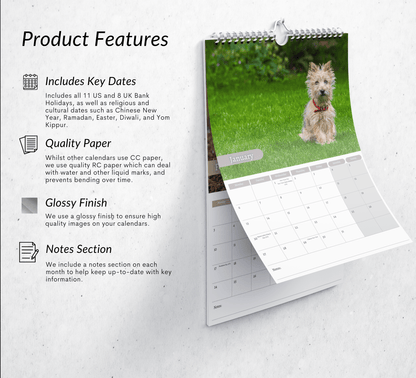 Cairn Terrier Calendar 2025