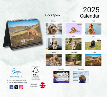 Cockapoo Desk Calendar 2025